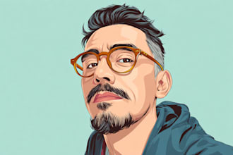 draw cartoon vector portrait with your face
