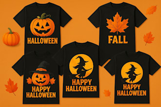 deliver halloween and fall t shirt designs for etsy and pod