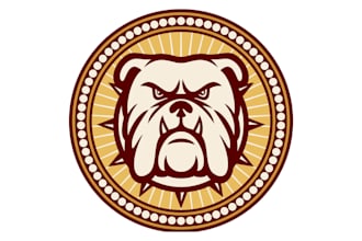 design an awesome aggressive bulldog mascot logo in very short time