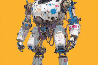 do a mecha robot illustrations