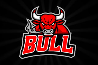 make an amazing angry bull mascot logo in 12 hours