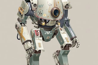 make a mecha robot illustrations