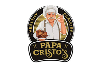 design new papa cristos healthy food logo