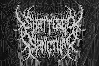 do hand draw a chaotic black metal or death metal logo