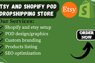 build pod shopify branded dropshipping shopify website