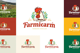 design awesome rooster farm mascot logo  for you in just 1 day