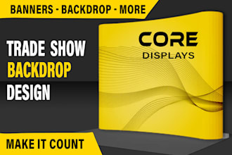 design trade show booth and backdrop for your exhibition