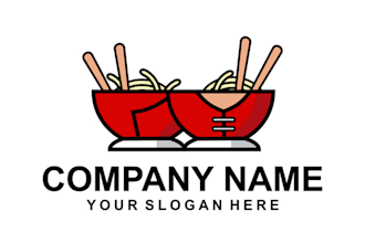 make an amazing chinese red bowl mascot logo design with express delivery