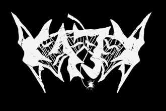 make a custom thrash metal band logo with energy