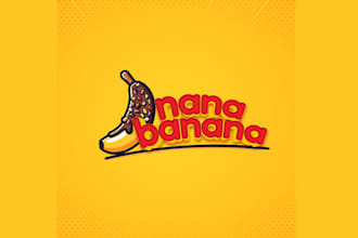 design chocolate dipped banana dessert push cart business logo