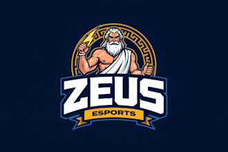 design eye catchy zeus esport mascot logo with express delivery