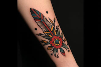 create old school or traditional tattoo design