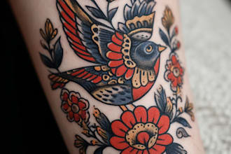 create a traditional or neo traditional tattoo design