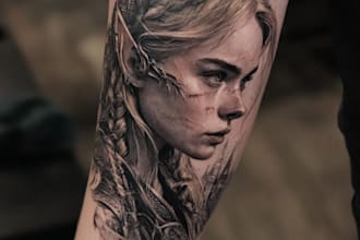 custom an abstract black tattoo design