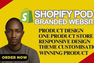 build pod shopify branded dropshipping, shopify website