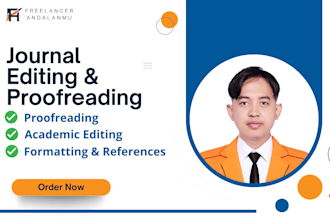 edit, proofread, and format scientific journal articles