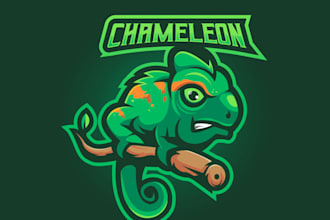 design a creative and unique chameleon logo for your brand