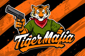 design super beautiful tiger mafia esport mascot logo within 14 hrs