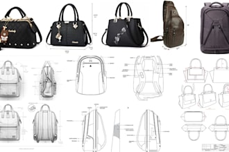 design fashion handbag backpack luggage purse wallets tech pack and accessories
