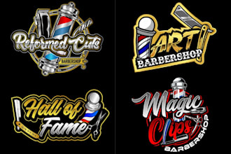 design barber, barbershop, fade, hair cut beauty salon logo for you