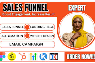 expert b2b landing page gohighlevel hubspot, clickfunnel figma mailchimp kartra