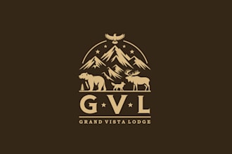 design super mountain resort vacation home logo