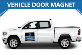 do car magnet, vehicle door magnet and window decal sign