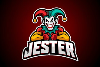 design awesome jester mascot logo within 12 hours