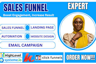 online course sales funnel landing page kajabi clickfunnel ghl systemeio website