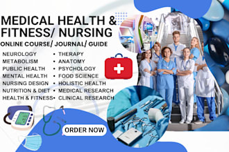 create course content on medical, nursing, health and fitness, mental health