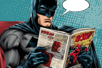 draw you into superhero comic book pop art cartoon