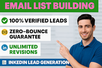 do your targeted b2b lead generation, email list building and data entry service