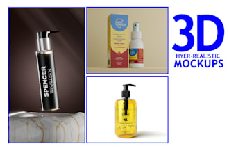 do realistic product 3d mockup of your amazon product
