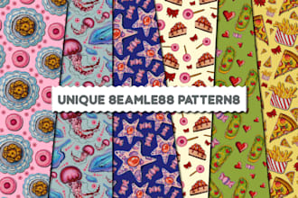 design hand drawn bold and minimal seamless patterns