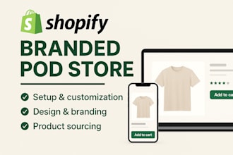do branded pod shopify website, etsy, printful, printify, pod store