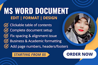be ms word expert to format design microsoft word document