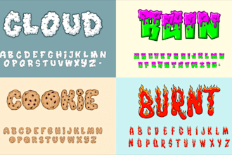 create unique cartoon and custom vector alphabets