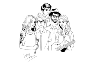 design stylish indie rock band logo