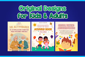 design original kids and adult coloring book and activity book