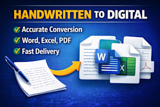 convert handwritten documents into accurate word, excel, PDF