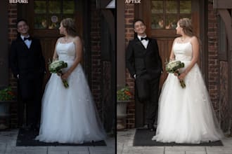 do professional wedding photo retouching and editing