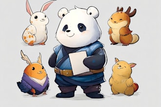 draw cute animal characters