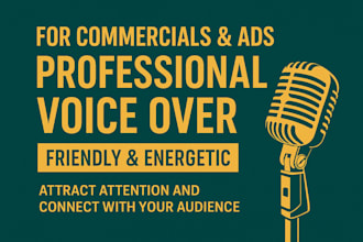 professional voice over for commercials and ads energetic and engaging
