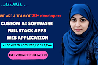 do custom ai software, full stack web application developer, software developer