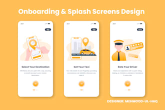design onboarding screens and splash screens ui design