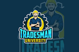make tradesman mascot logo design with express delivery