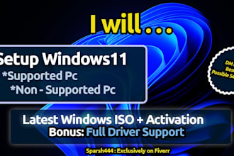 setup and install windows 11 on supported and unsupported PC