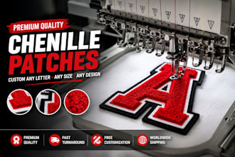manufacture custom chenille patches with shipping