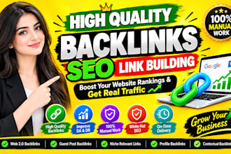 build manual white hat hight authority SEO backlins to rank your website top