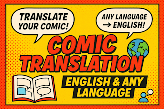 translate your comics, manga, manhwa into english or any other language